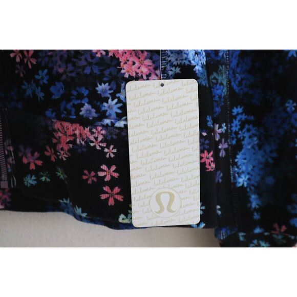 Lululemon W4C68S Women's Sz 8 Black Floral Scuba L/S Full Zip Hoodie RARE - Picture 4 of 14